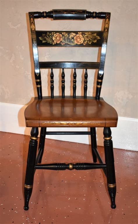 Hitchcock furniture - Light restoration including damaged corner repair, wet sand/re-lacquer of top and repairs to damaged chair stretchers.